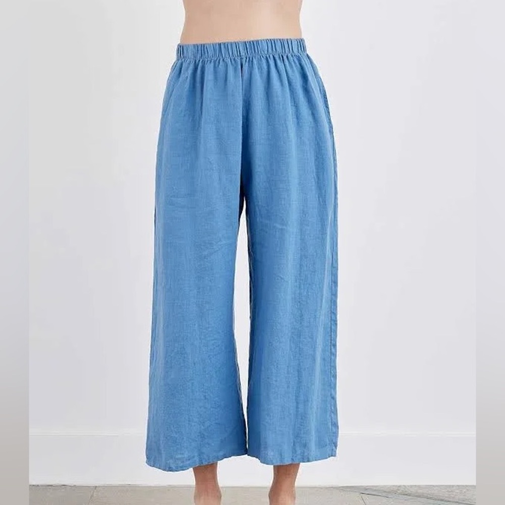 Cut Loose Hanky Linen Crop Pant | Size Small